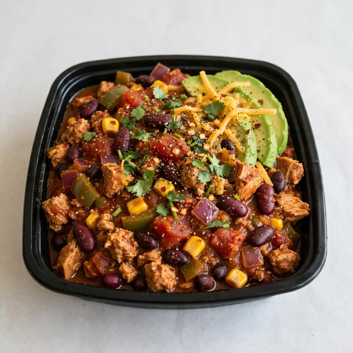 Proteinreiches Truthahn-Chili zum Meal Prep