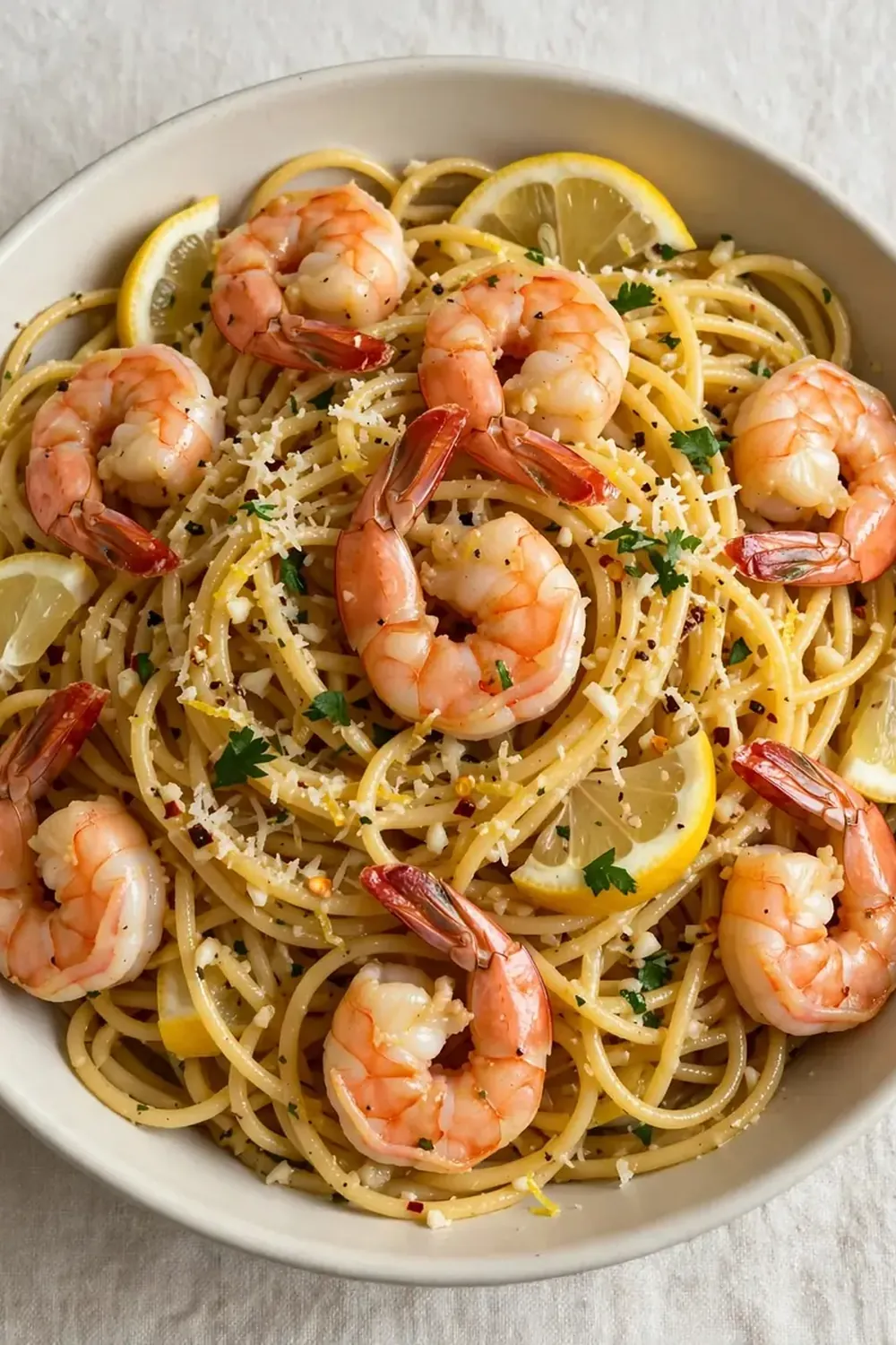 High-Protein Lemon Garlic Shrimp Pasta