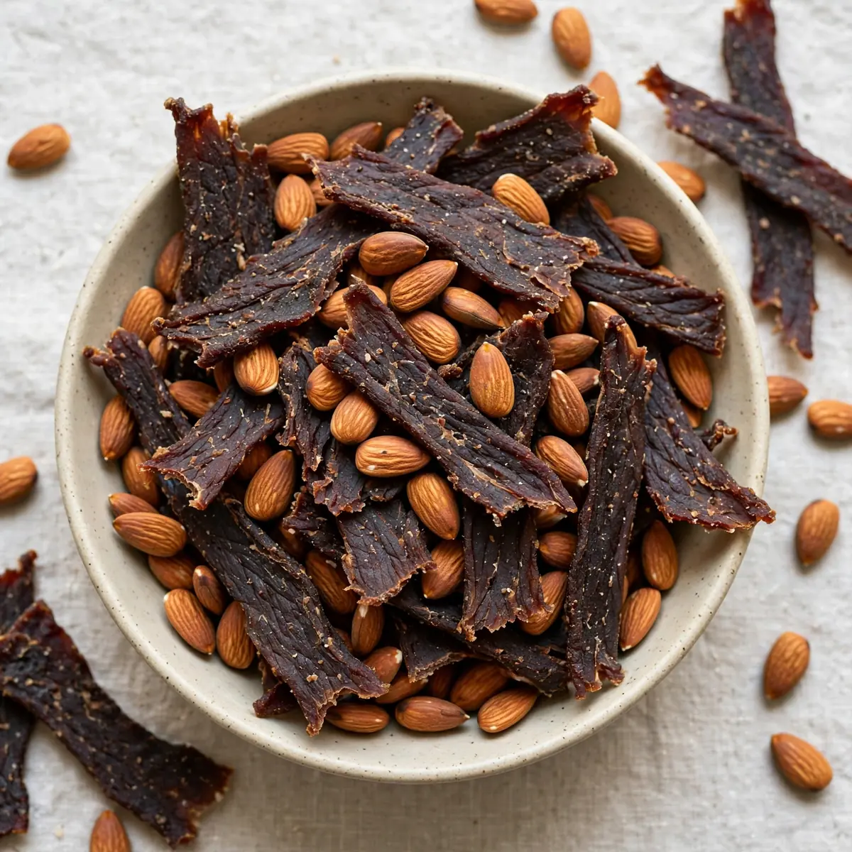 Rindfleisch-Jerky & Mandel-Trail-Mix