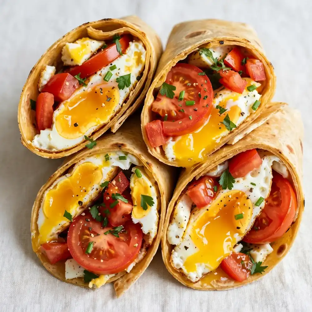 Spiegeleier-Wraps mit Tomaten