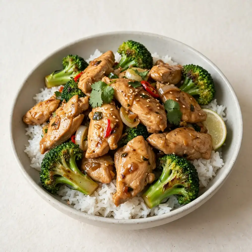 Thailändisches Hähnchen-Reis-Brokkoli