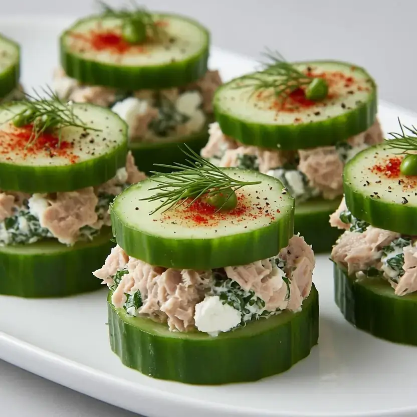 Thunfisch-Gurken-Häppchen mit Ziegenkäse