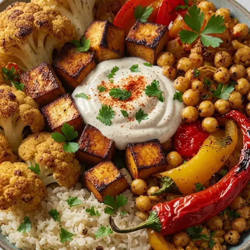 Tofu-Gemüse-Bowl mit Blumenkohl