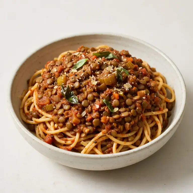 Vegane Linsen-Bolognese mit extra Protein