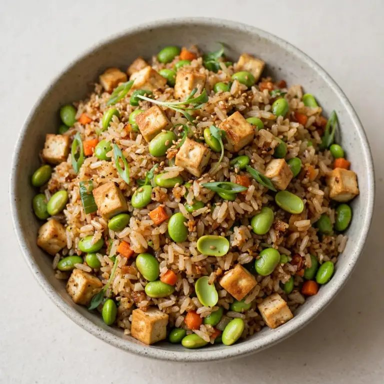 Veganer High-Protein-Edamame-Reis