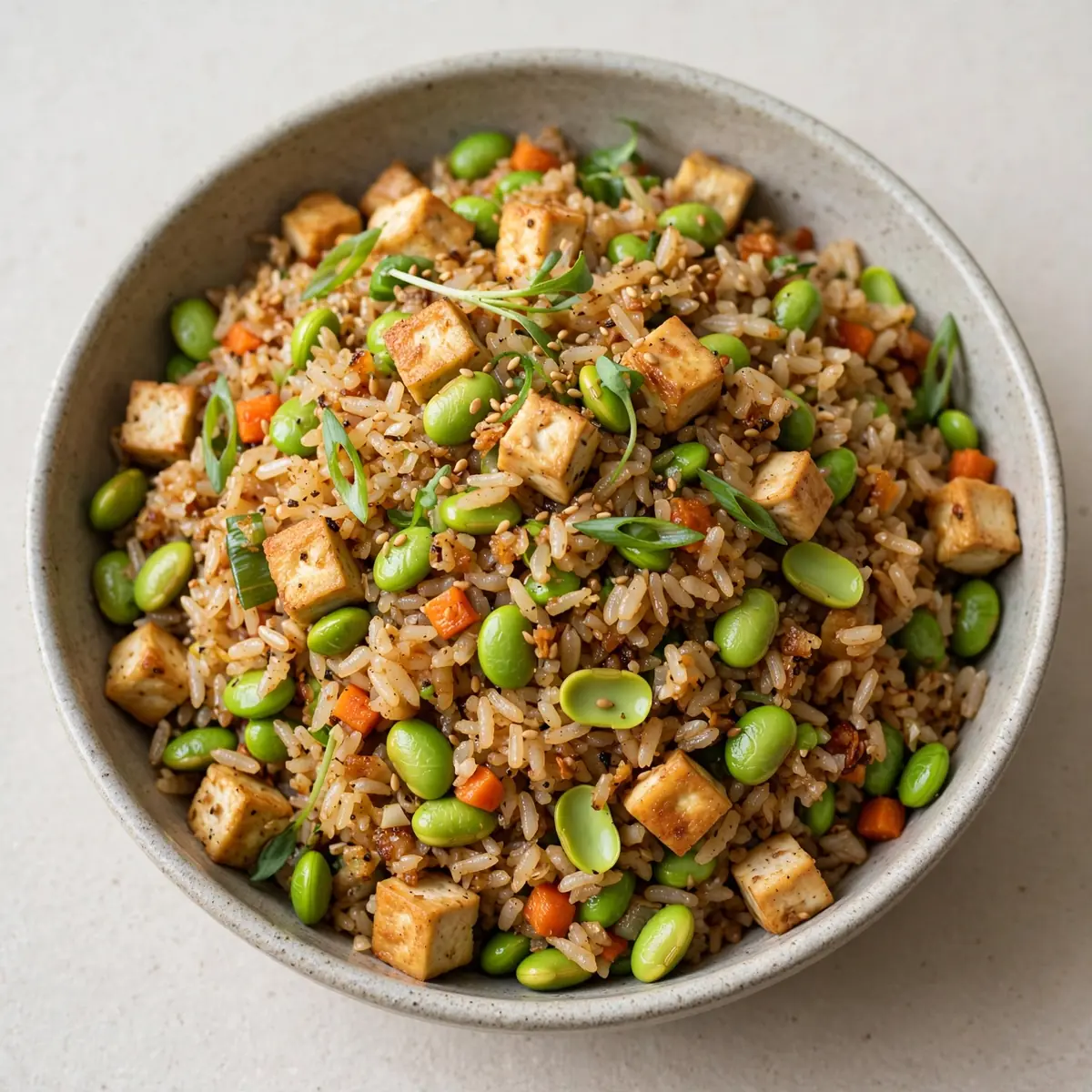Veganer High-Protein-Edamame-Reis