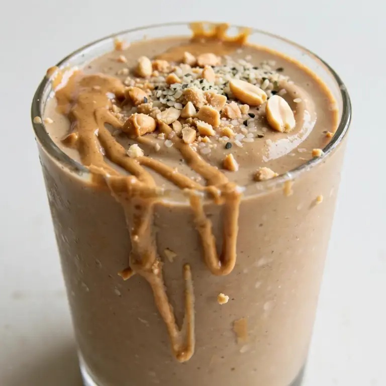 Veganer High-Protein Erdnussbutter-Smoothie