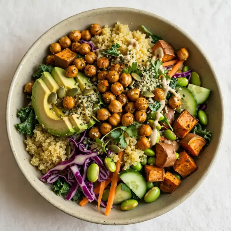 Veganer High-Protein Quinoa Buddha Bowl