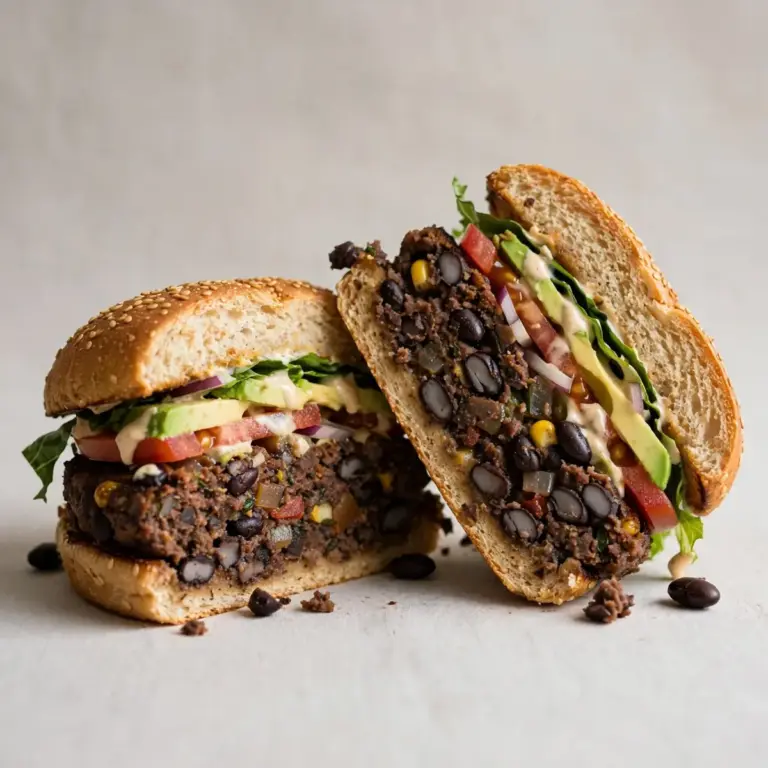 Veganer High-Protein Schwarze-Bohnen-Burger