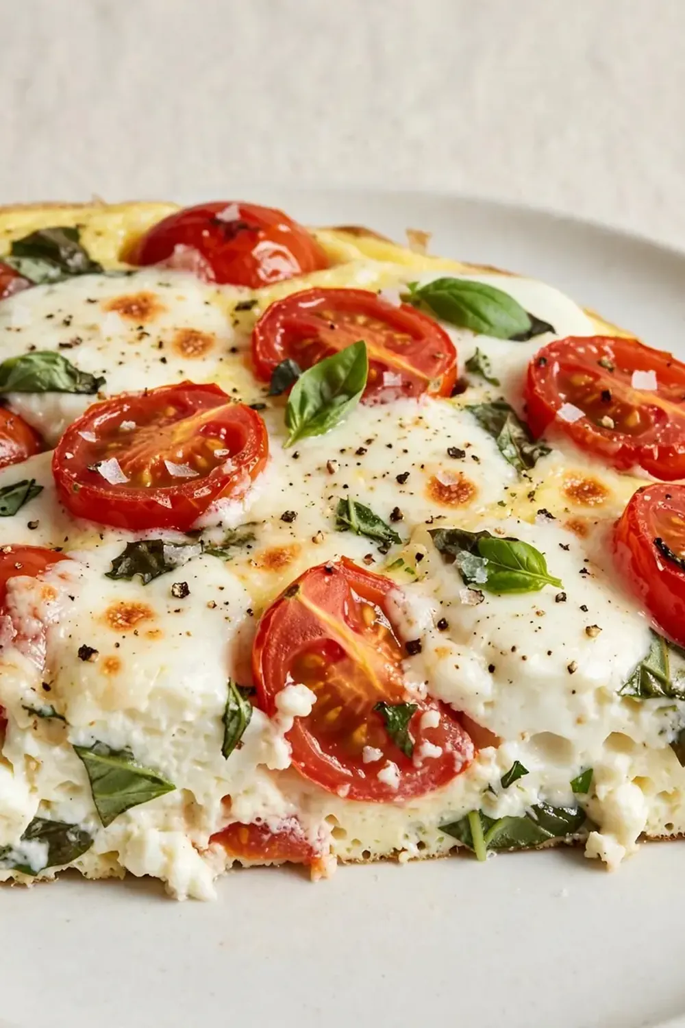 Vegetarian High-Protein Caprese Egg White Frittata