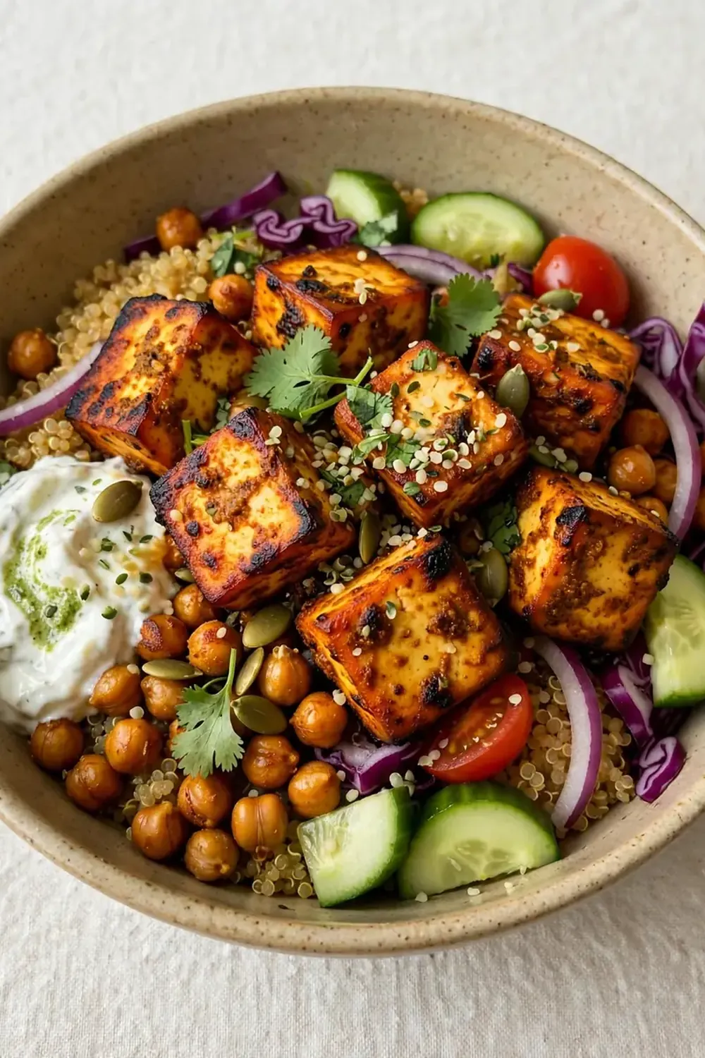 Vegetarian High-Protein Paneer Tikka Bowl