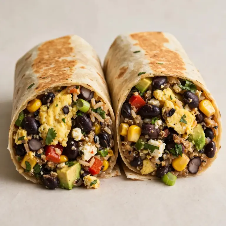 Vegetarischer High-Protein Burrito mit Ei und schwarzen Bohnen