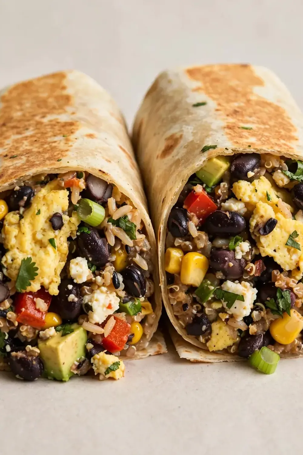 Vegetarian High-Protein Egg and Black Bean Burrito