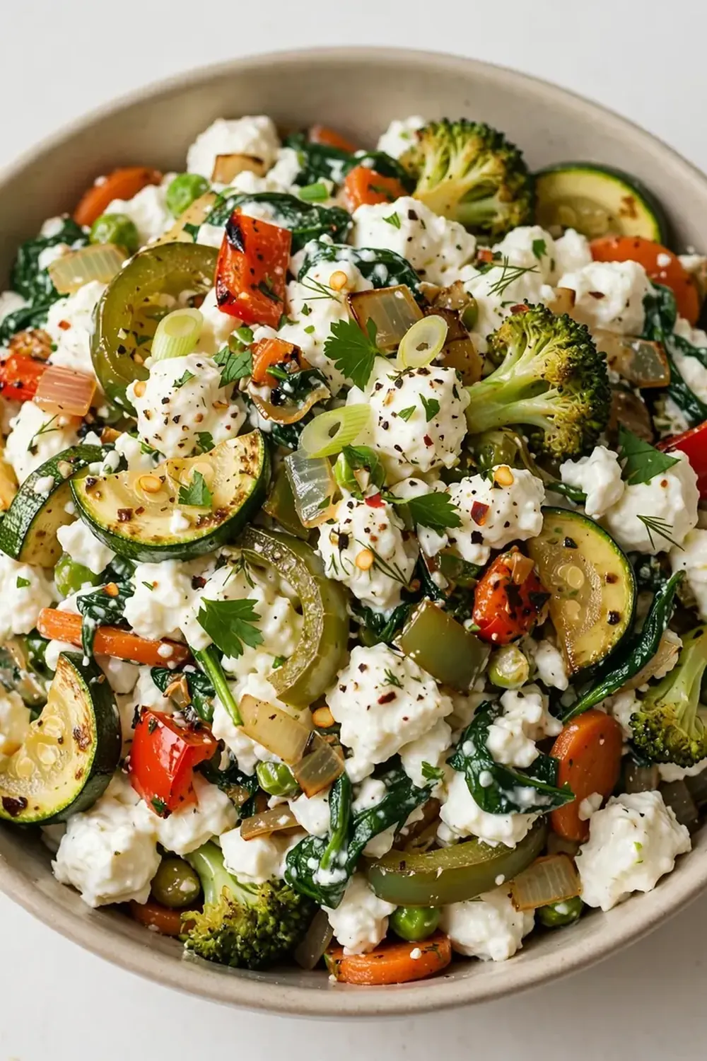 Vegetarian High-Protein Cottage Cheese Veggie Stir-Fry